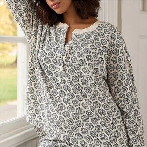 By Anthropologie Waffle-Knit Pajama Top & Bottom